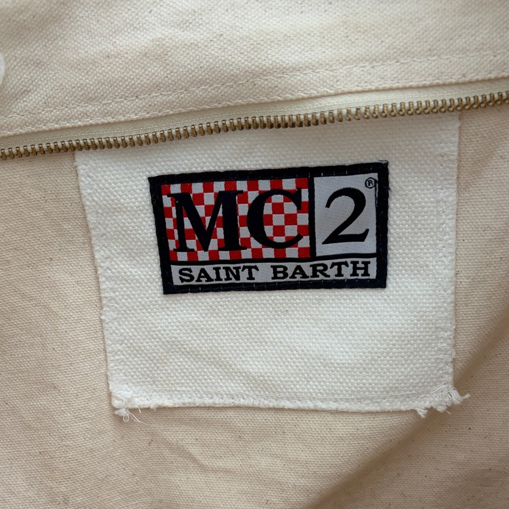 Cream Canvas Fringe Tote - Picture 2 of 4